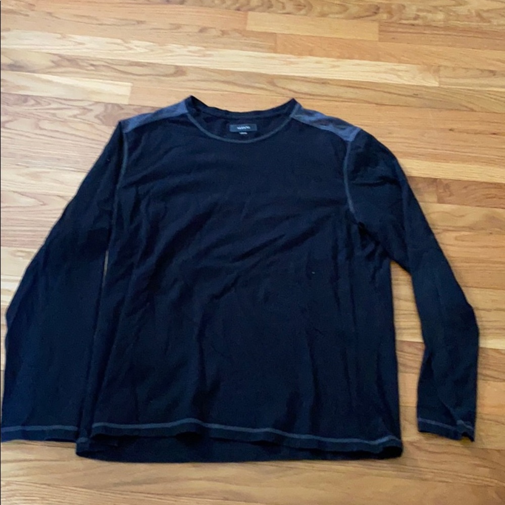 Alfani Long Sleeve Black T-Shirt